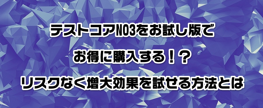 テストコアNO3をお試し版でお得に購入する!?リスクなく増大効果を試せる方法とは